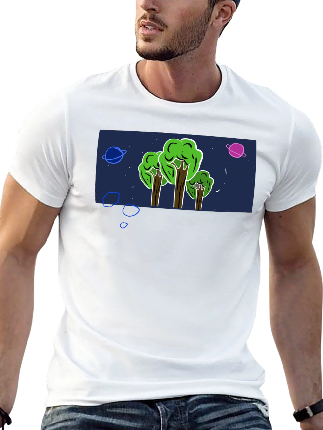 Cosmic Forest Graphic Tee - Mens Black T-Shirt