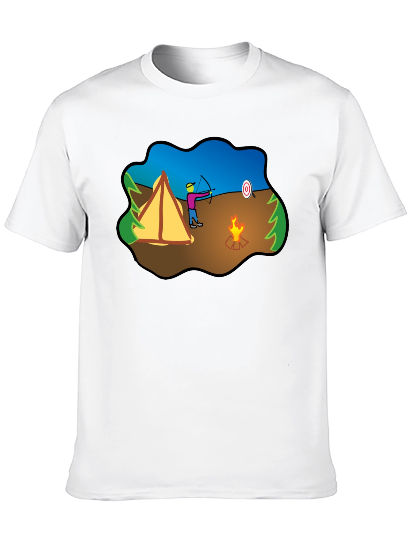 Camping Archer Graphic Tee - Black Cotton Blend