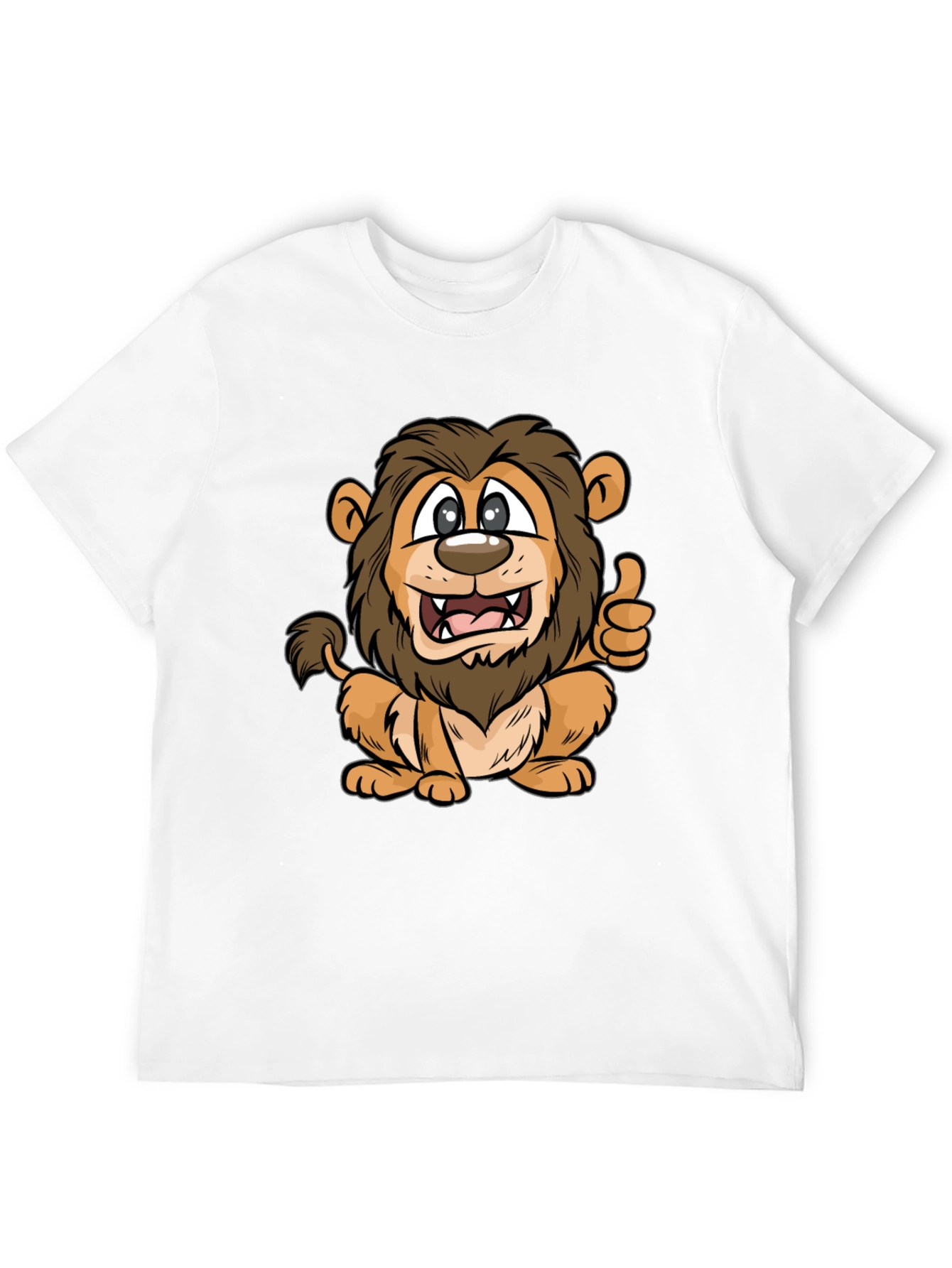 Lion Cartoon Black T-Shirt