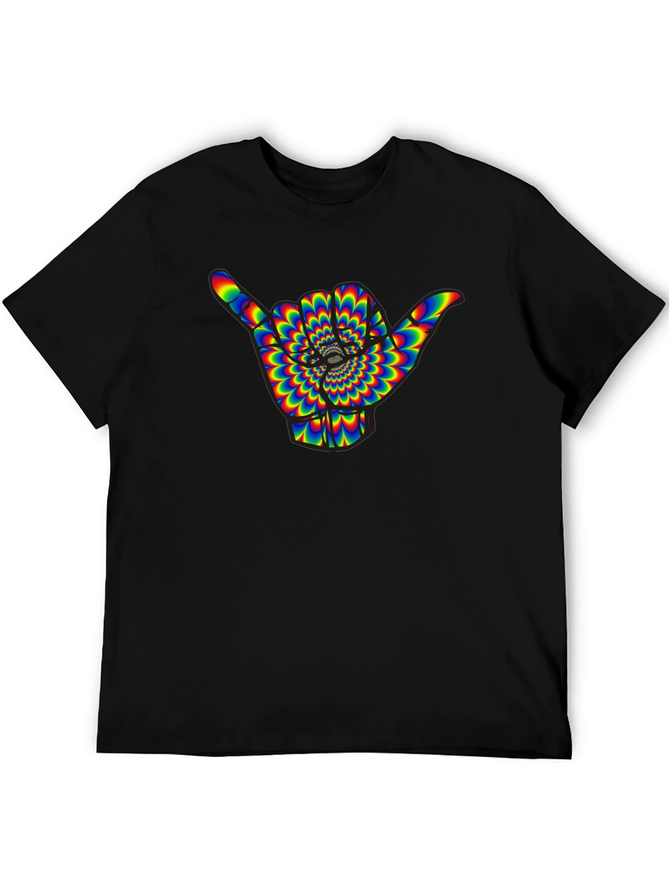 Hang Loose Shaka Rainbow Psychedelic Mens T-Shirt