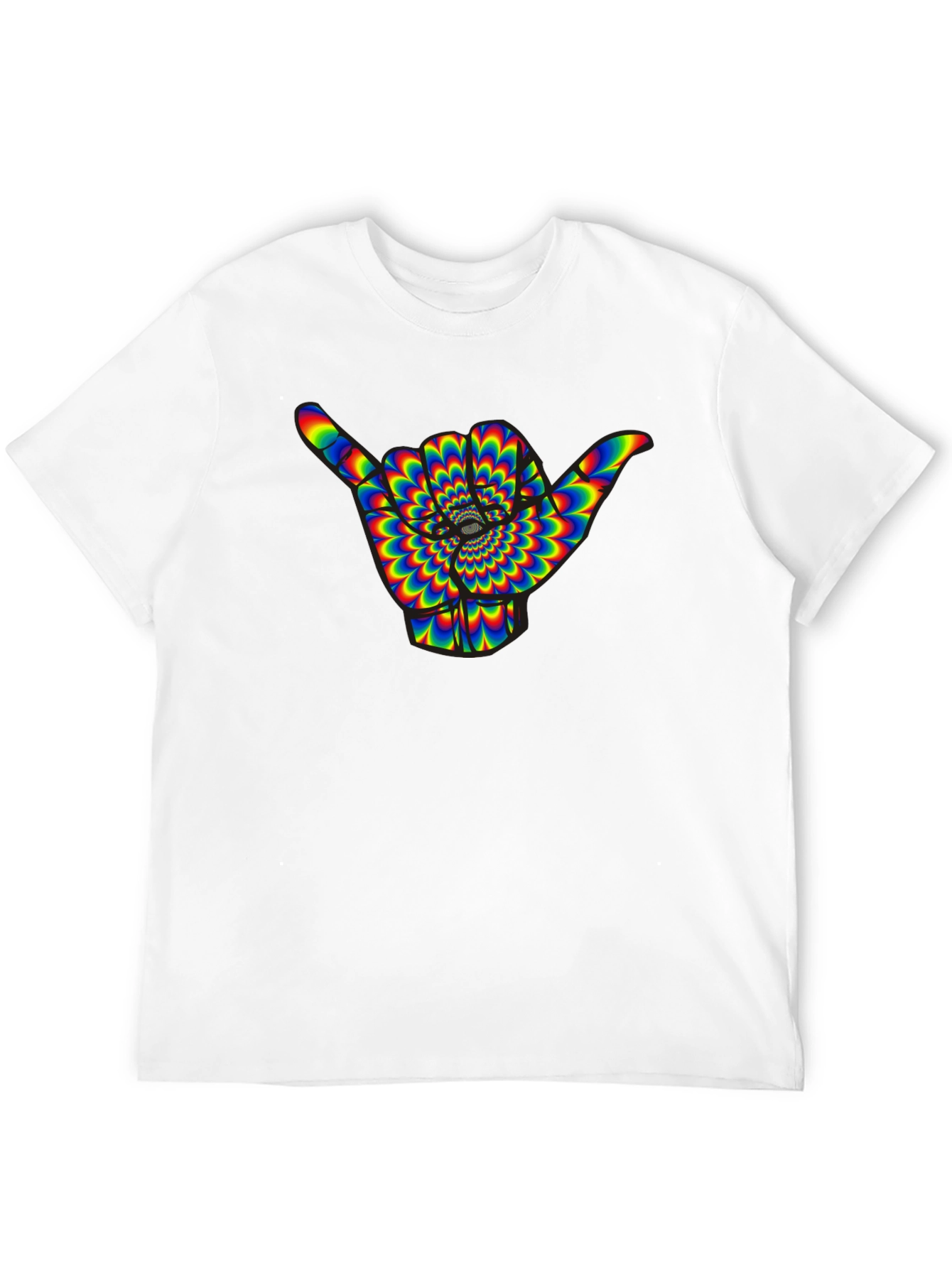 Hang Loose Shaka Rainbow Psychedelic Mens T-Shirt