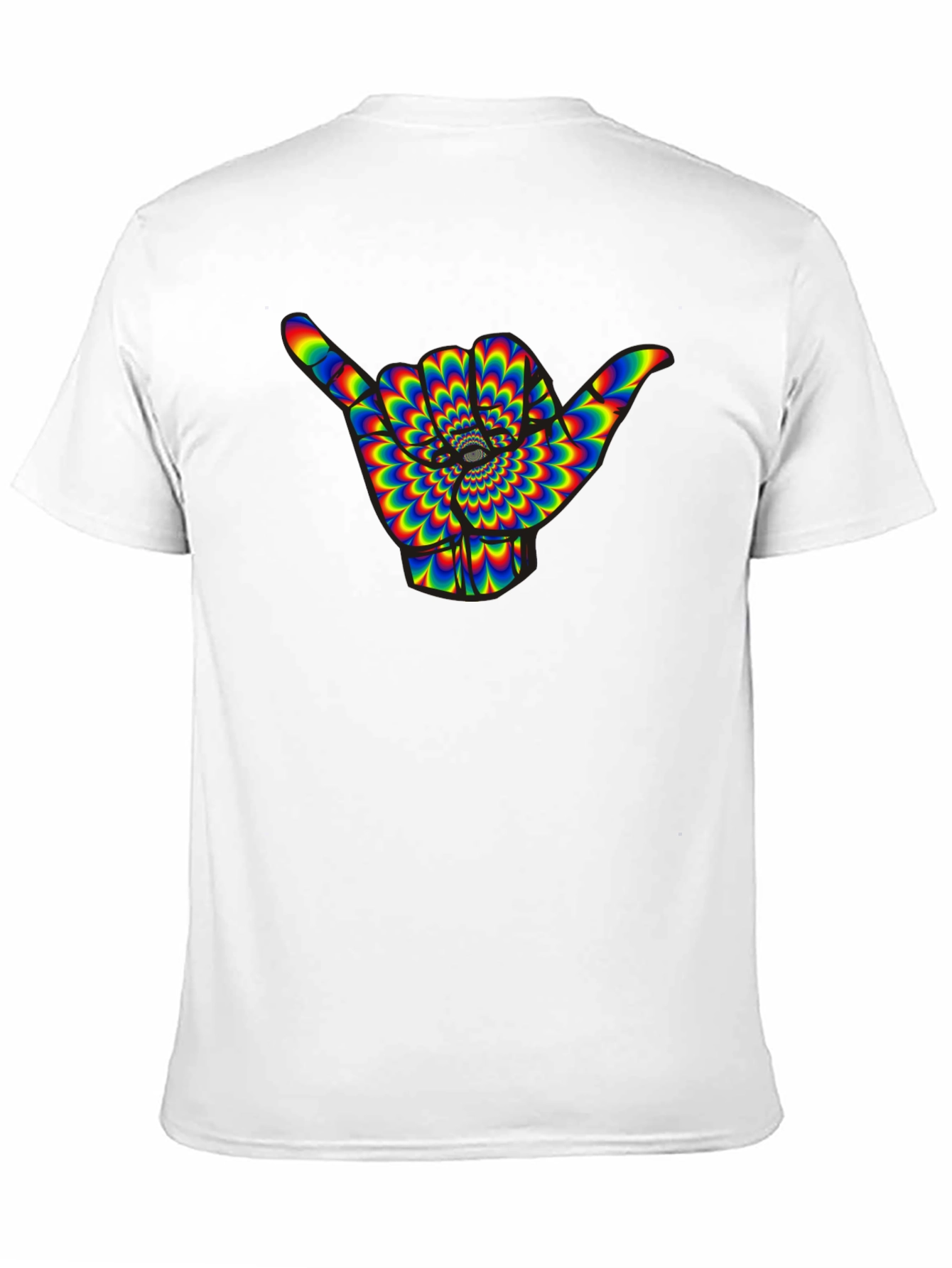 Hang Loose Shaka Rainbow Psychedelic Mens T-Shirt