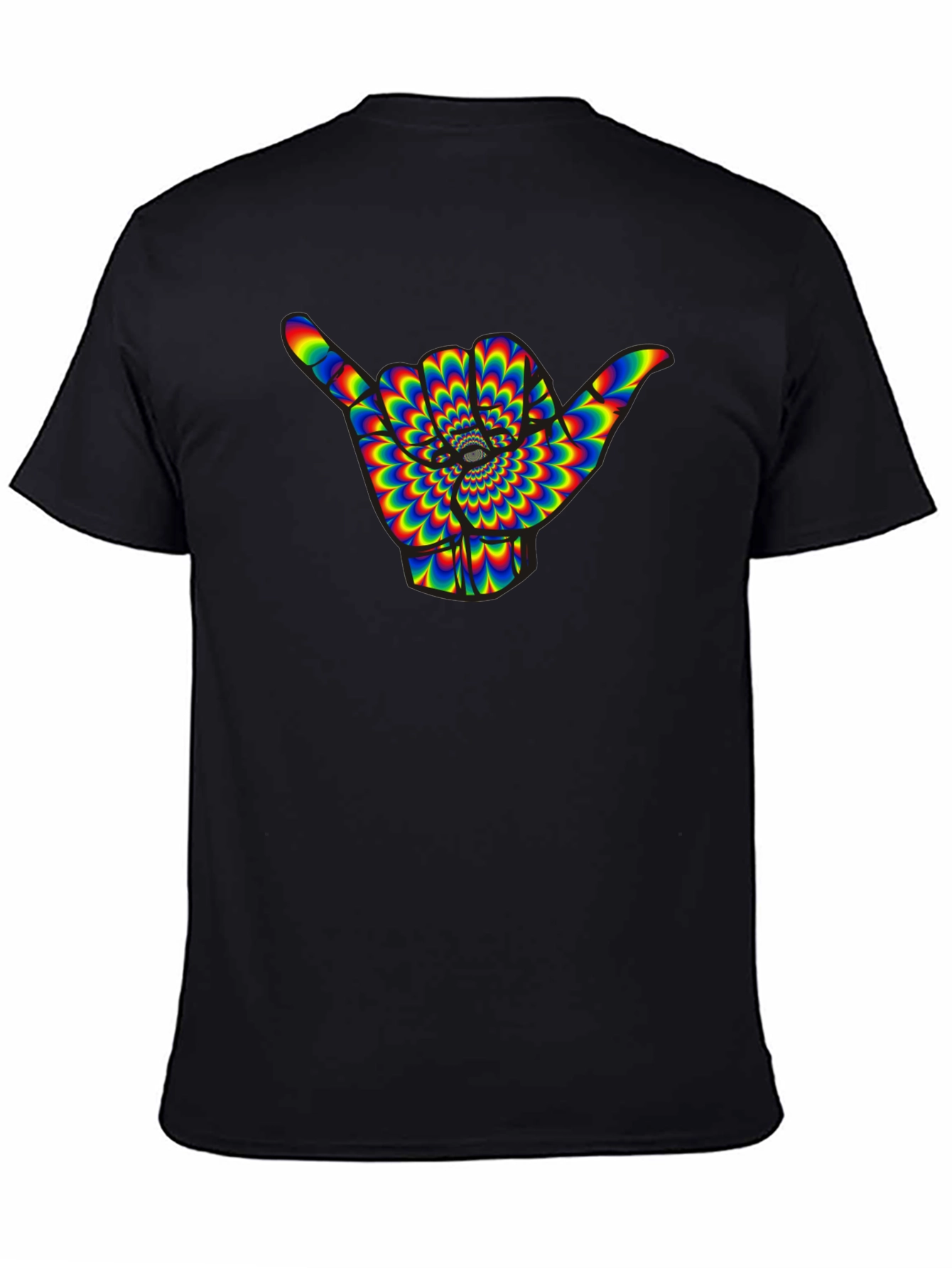 Hang Loose Shaka Rainbow Psychedelic Mens T-Shirt
