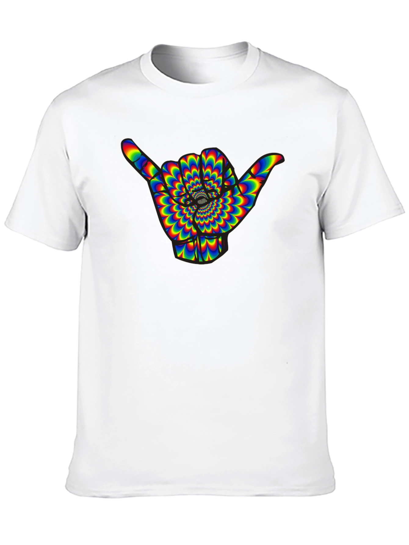 Hang Loose Shaka Rainbow Psychedelic Mens T-Shirt