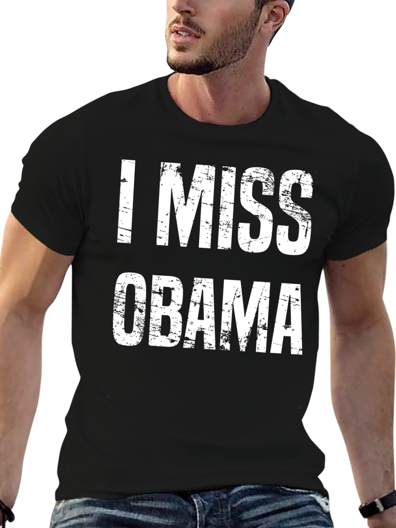 I Miss Obama Graphic T-Shirt - Black Cotton Tee