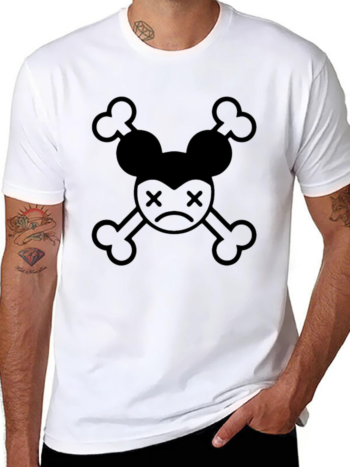 Minnie Mouse Skull Black Graphic Tee
