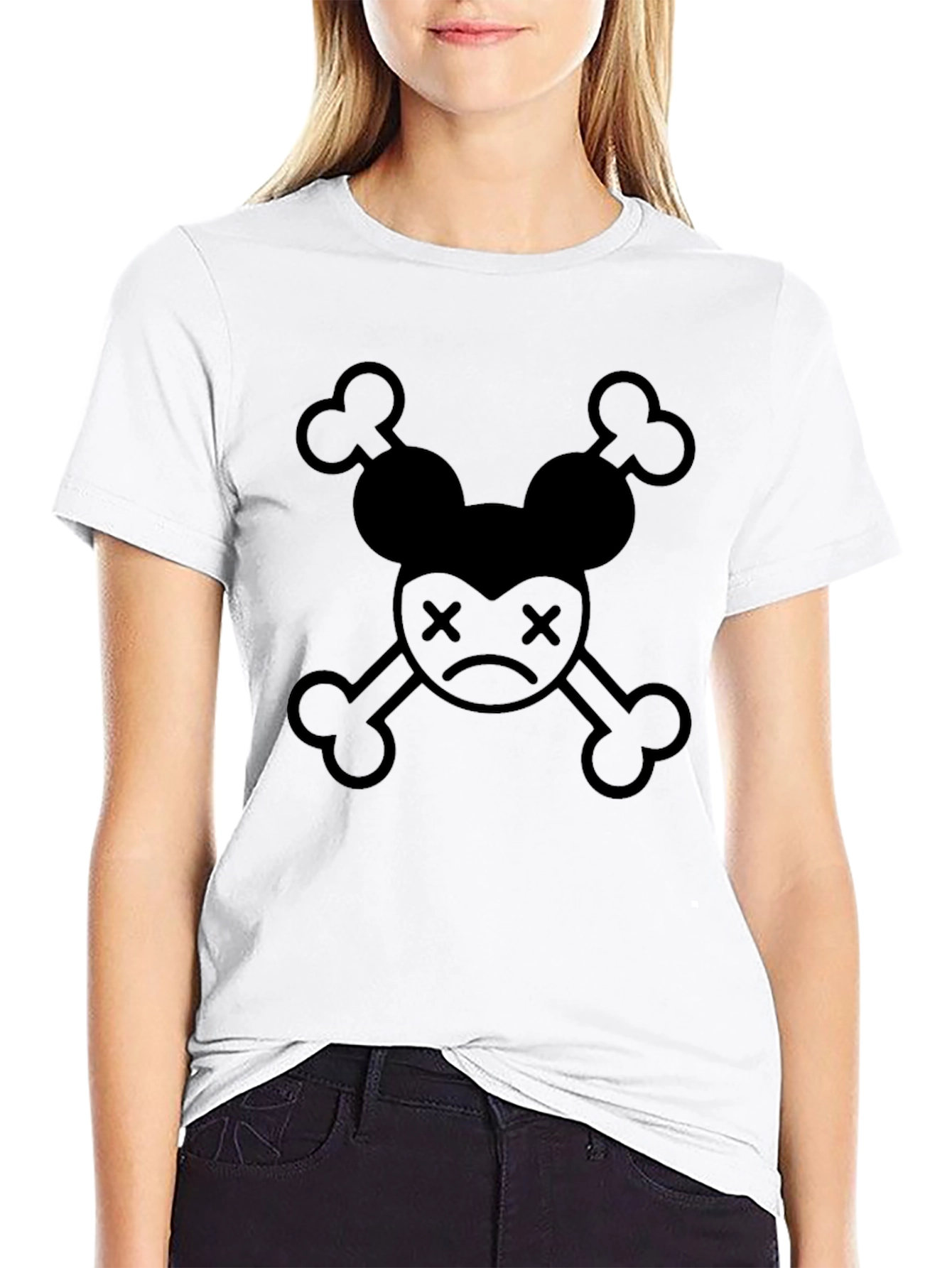 Minnie Mouse Skull Black Graphic Tee