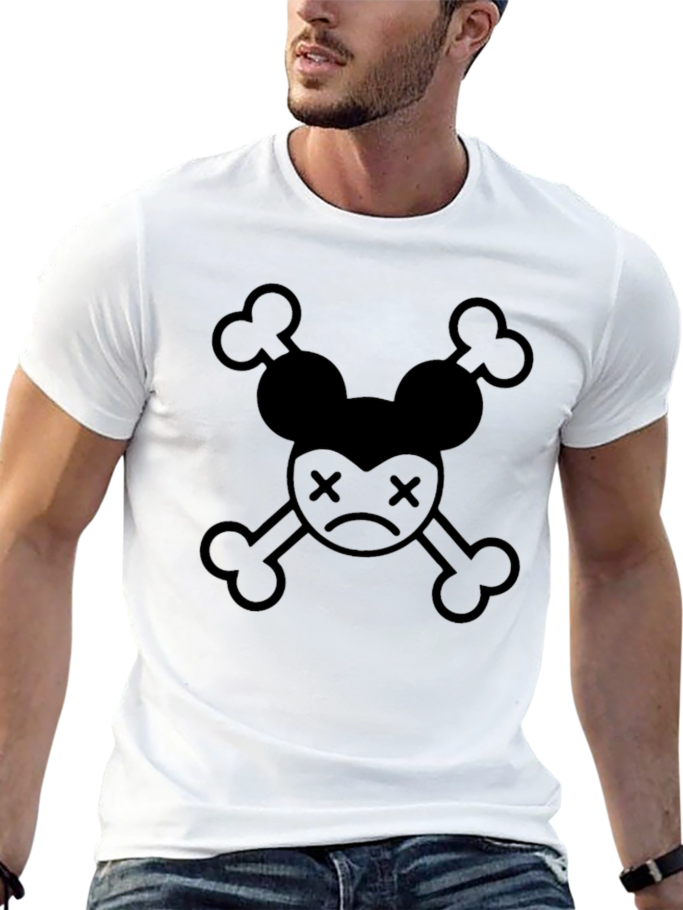 Minnie Mouse Skull Black Graphic Tee