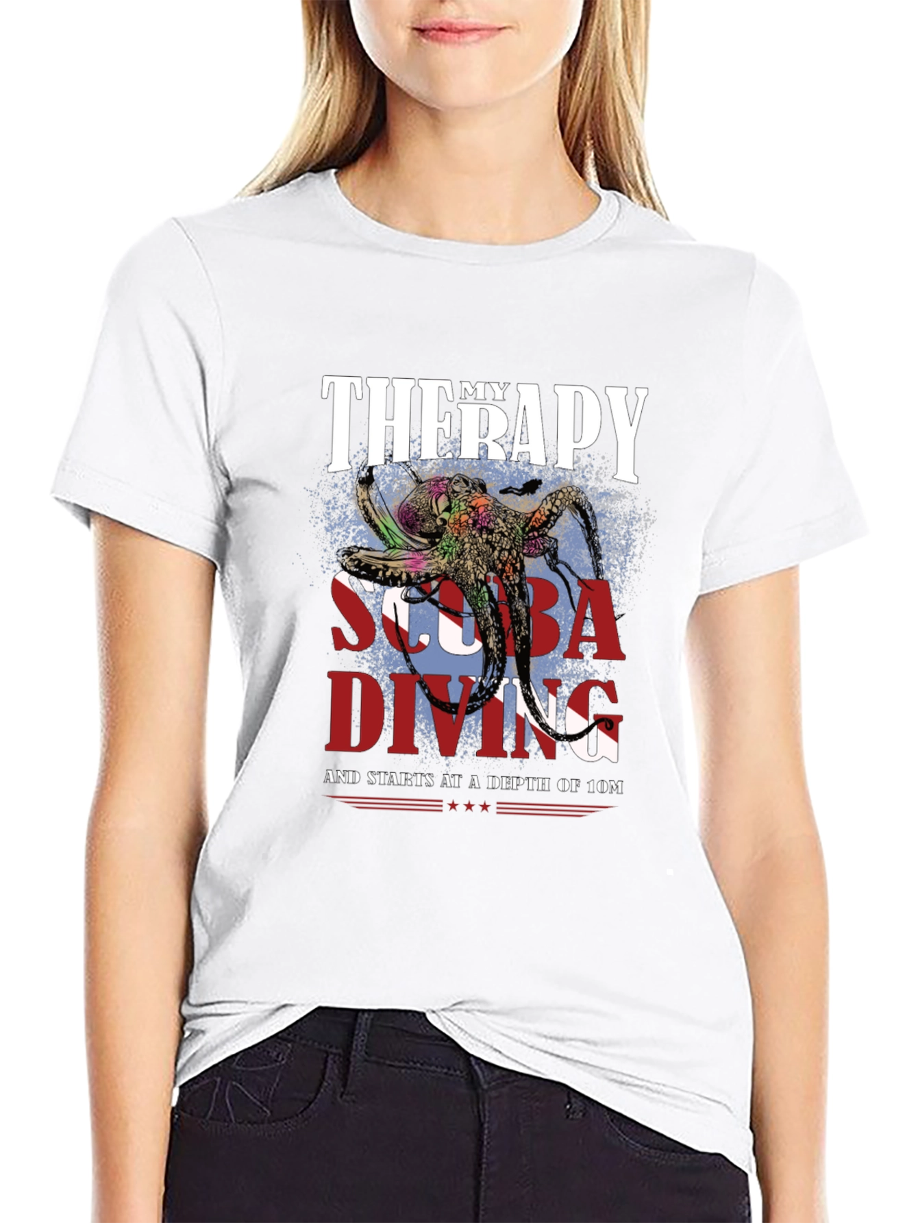 Scuba Diving Therapy T-Shirt - Octopus Design
