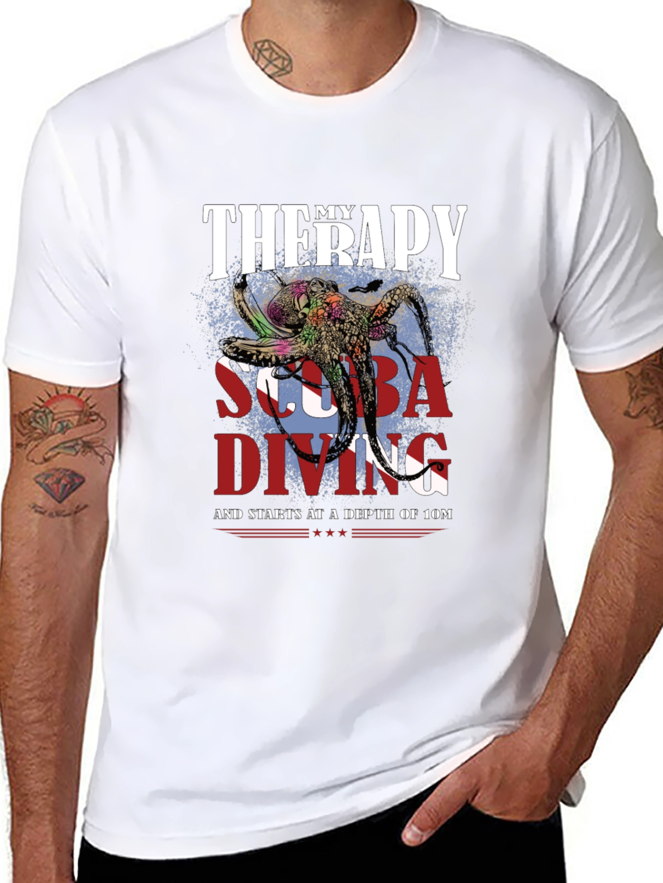 Scuba Diving Therapy T-Shirt - Octopus Design