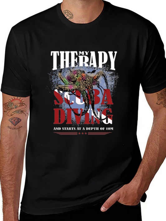 Scuba Diving Therapy T-Shirt - Octopus Design