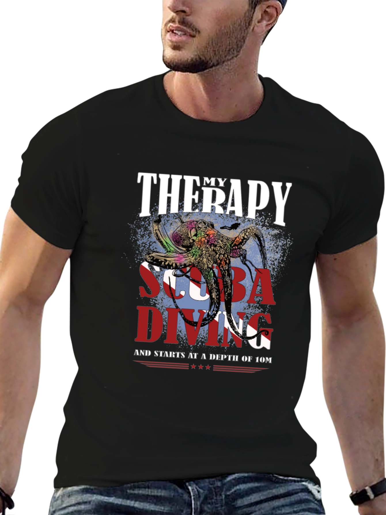 Scuba Diving Therapy T-Shirt - Octopus Design