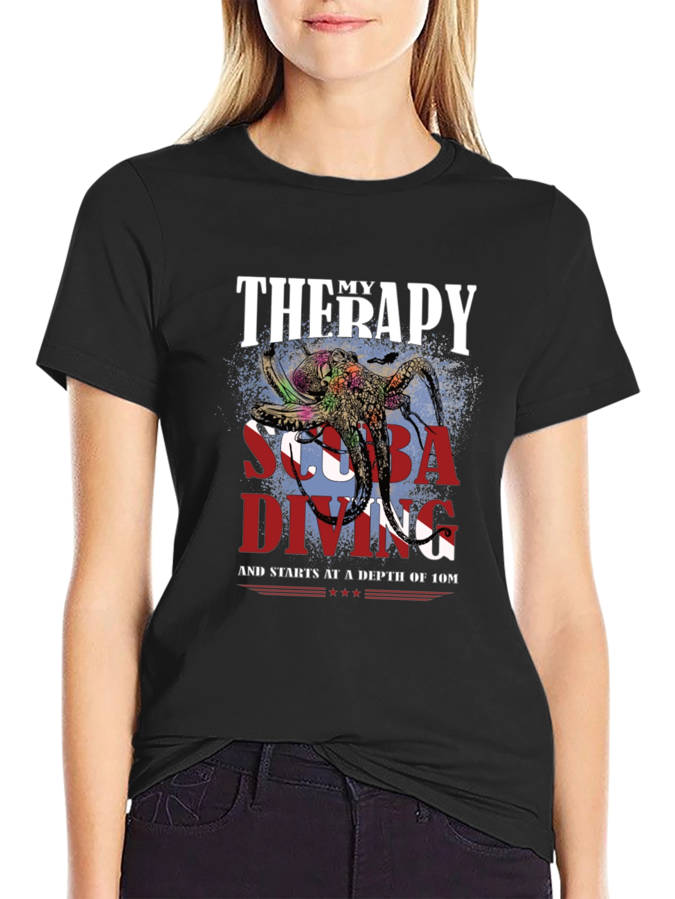Scuba Diving Therapy T-Shirt - Octopus Design