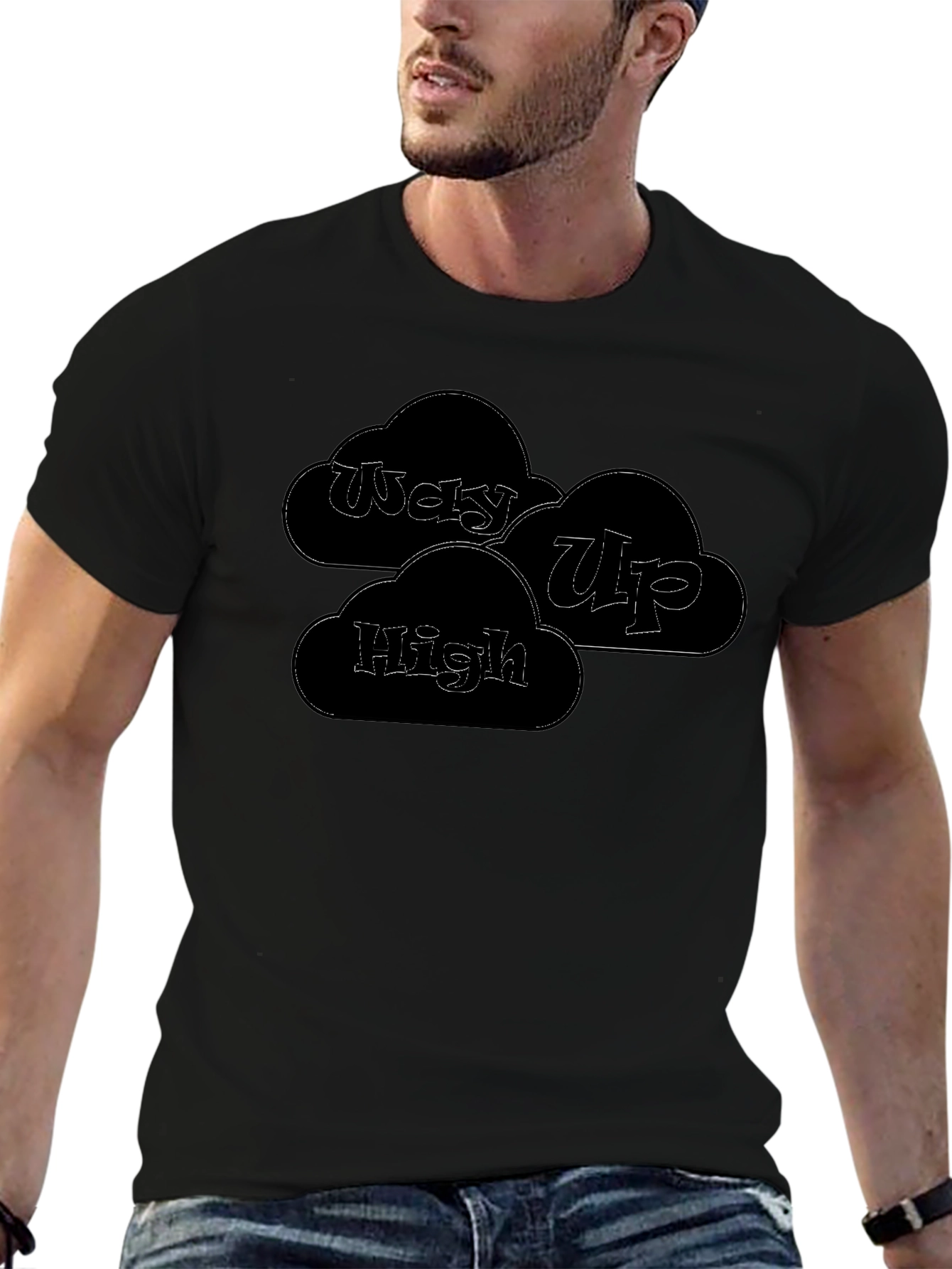 Way Up High Black Graphic T-Shirt