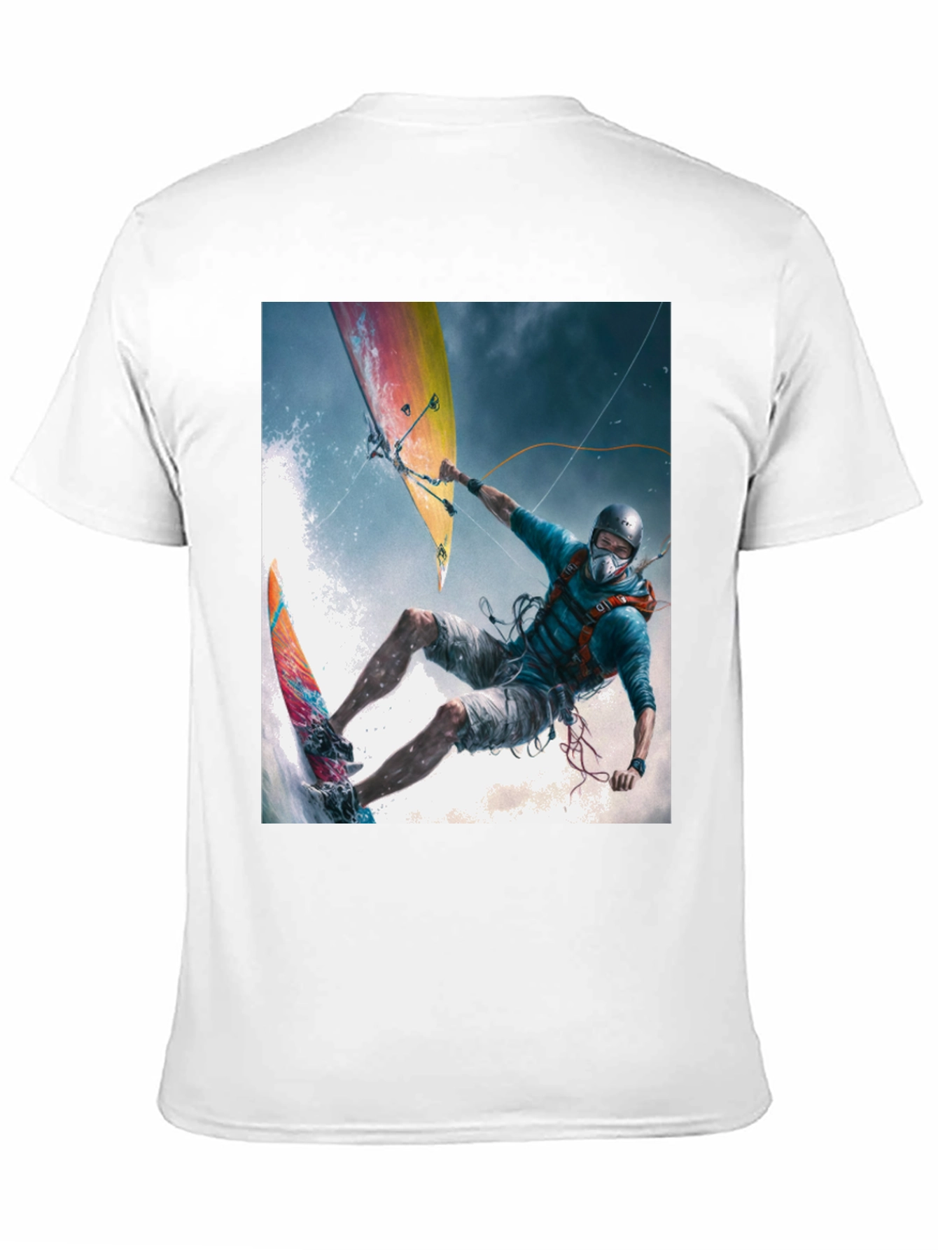 Kitesurfing Graphic Tee - Black Cotton Blend