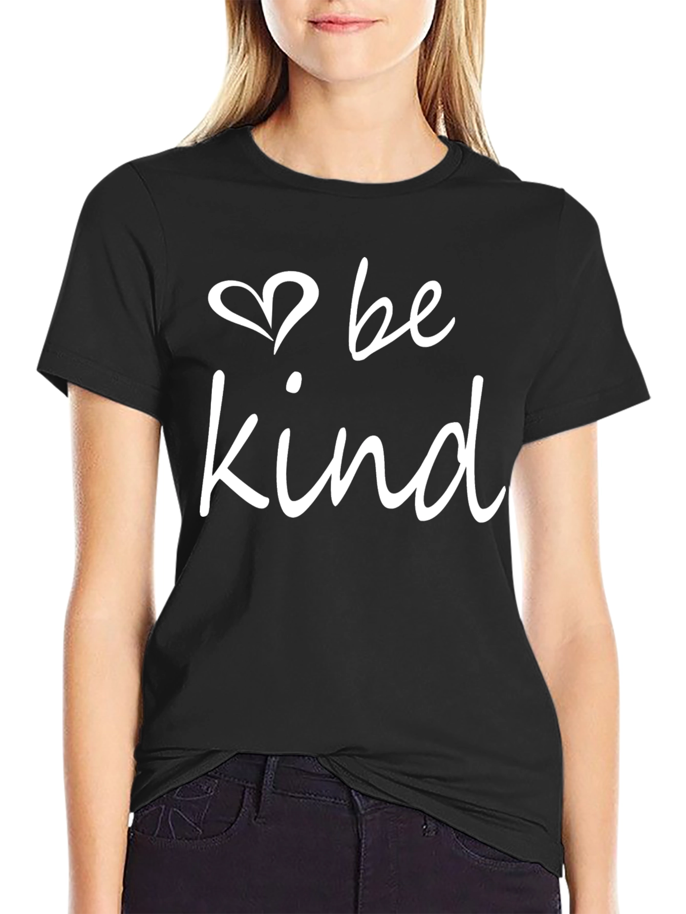 Be Kind T-Shirt - Black Crew Neck Tee
