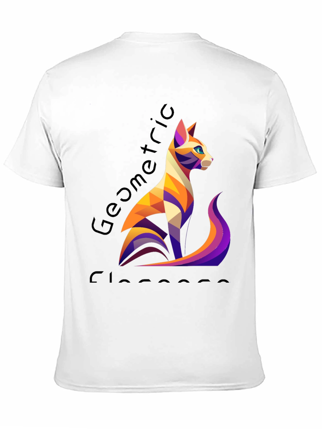 Geometric Cat T-Shirt - Stylish Graphic Tee