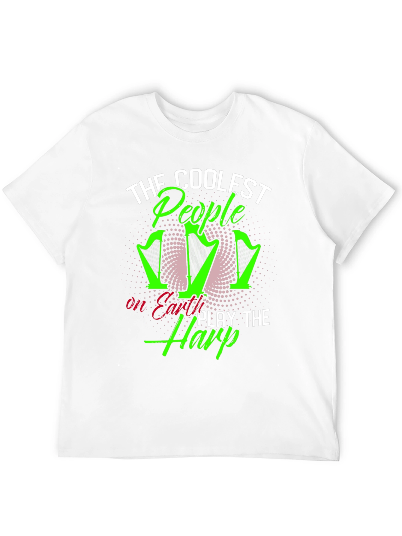 Coolest People Play Harp T-Shirt - Black