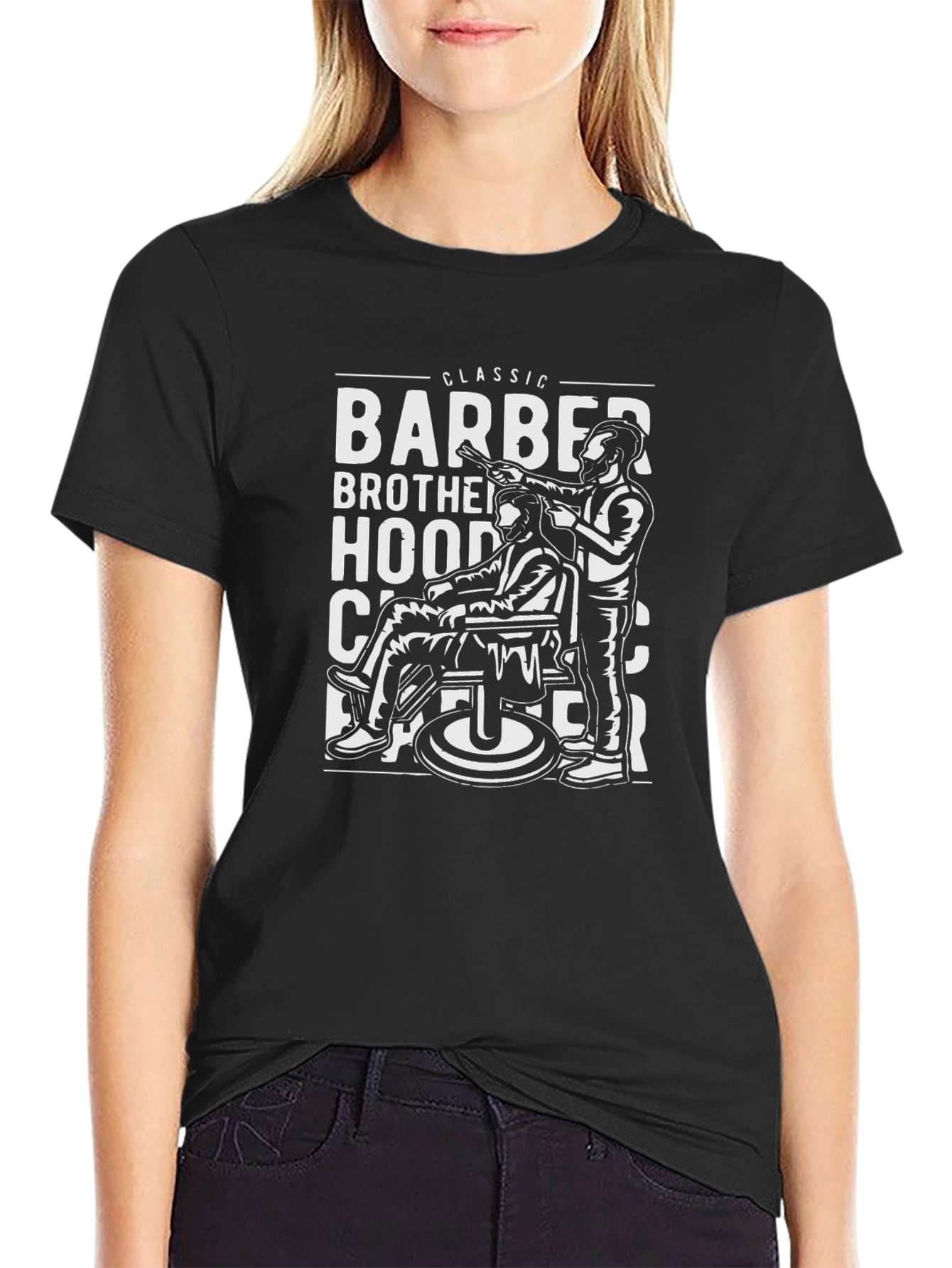 Classic Barber Brotherhood T-Shirt - Cool Graphic Tee