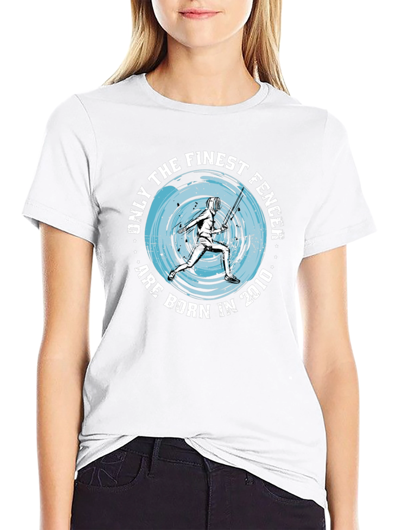 Finest Fencer Born in 2010 Black T-Shirt