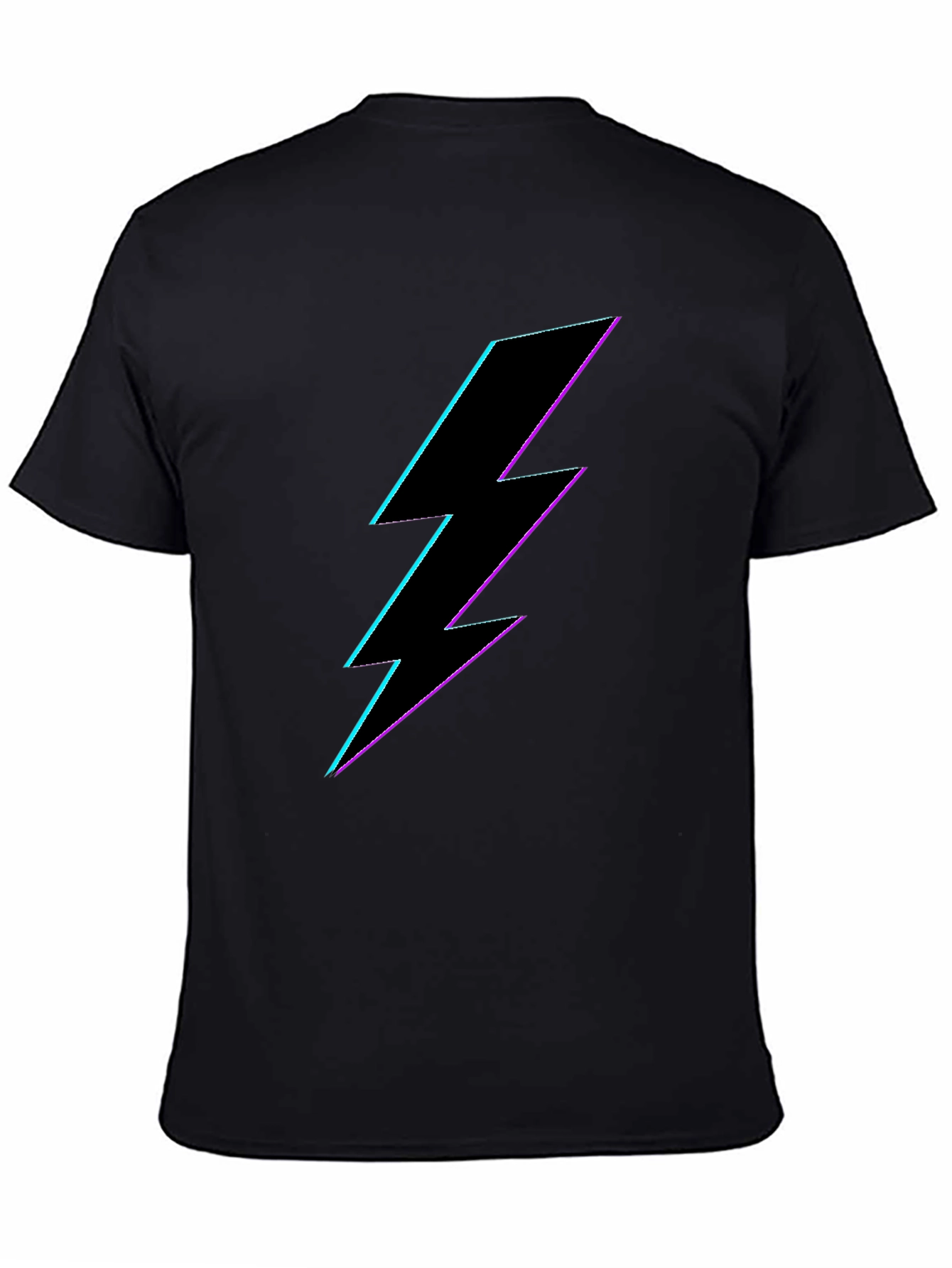 Neon Lightning Bolt Graphic Tee - Black