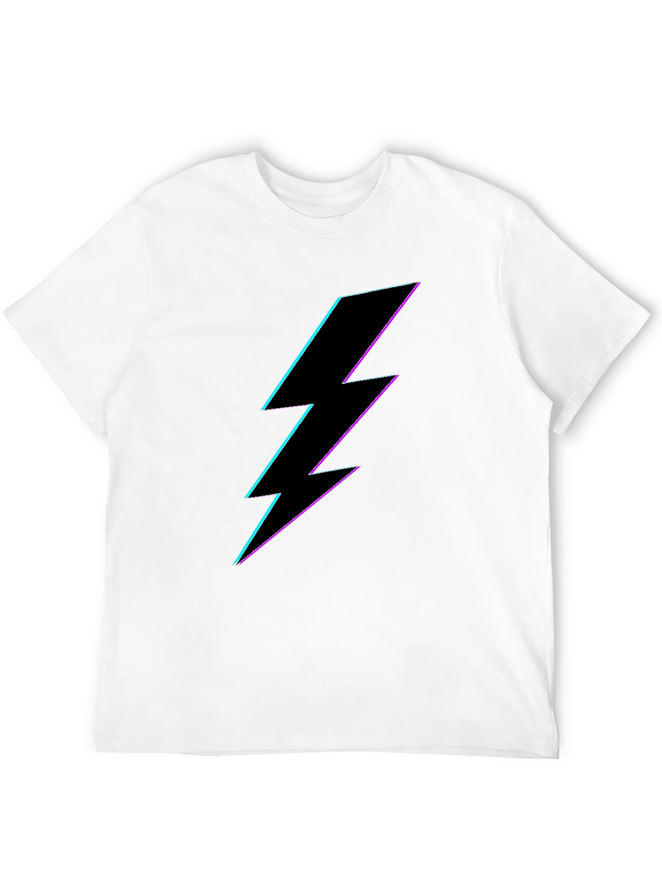 Neon Lightning Bolt Graphic Tee - Black