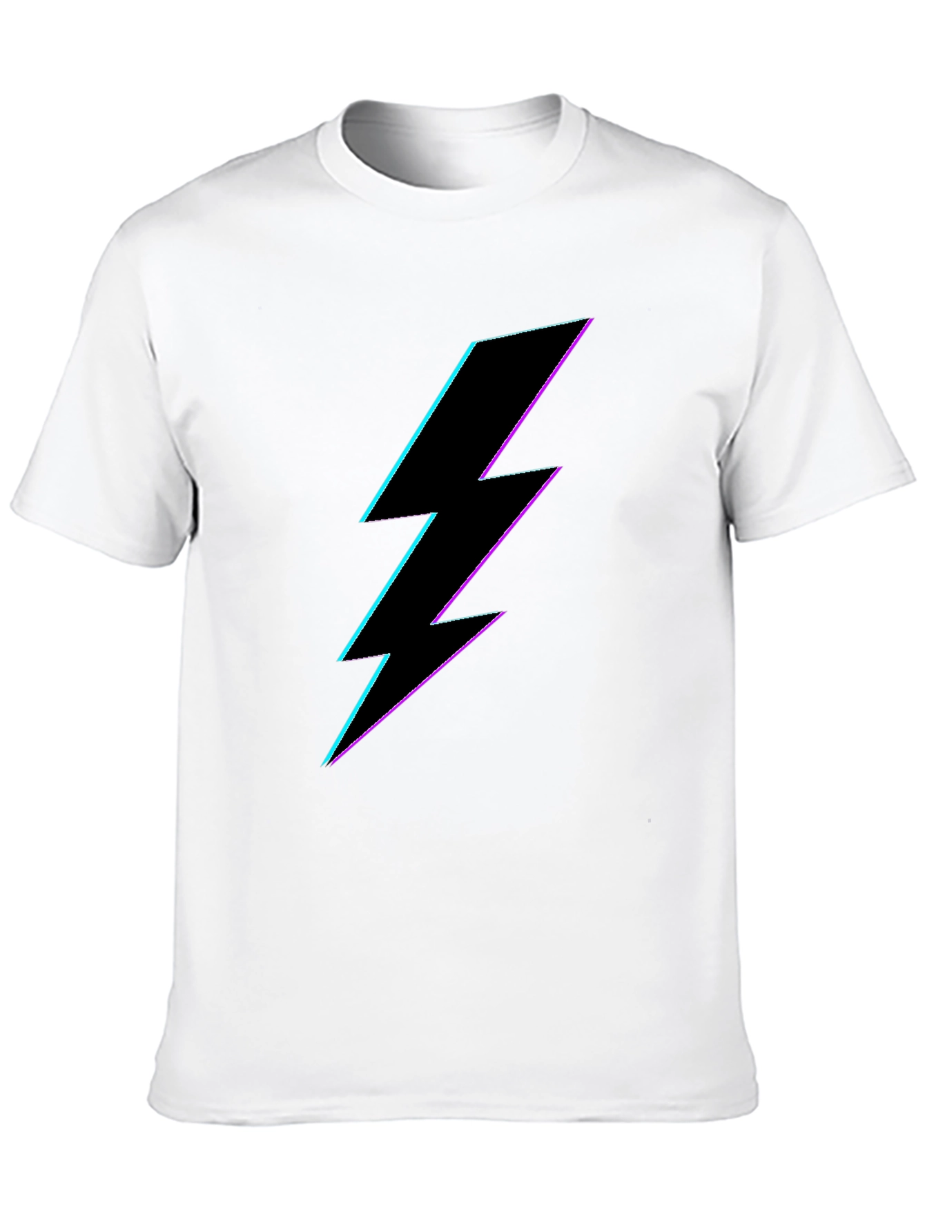 Neon Lightning Bolt Graphic Tee - Black