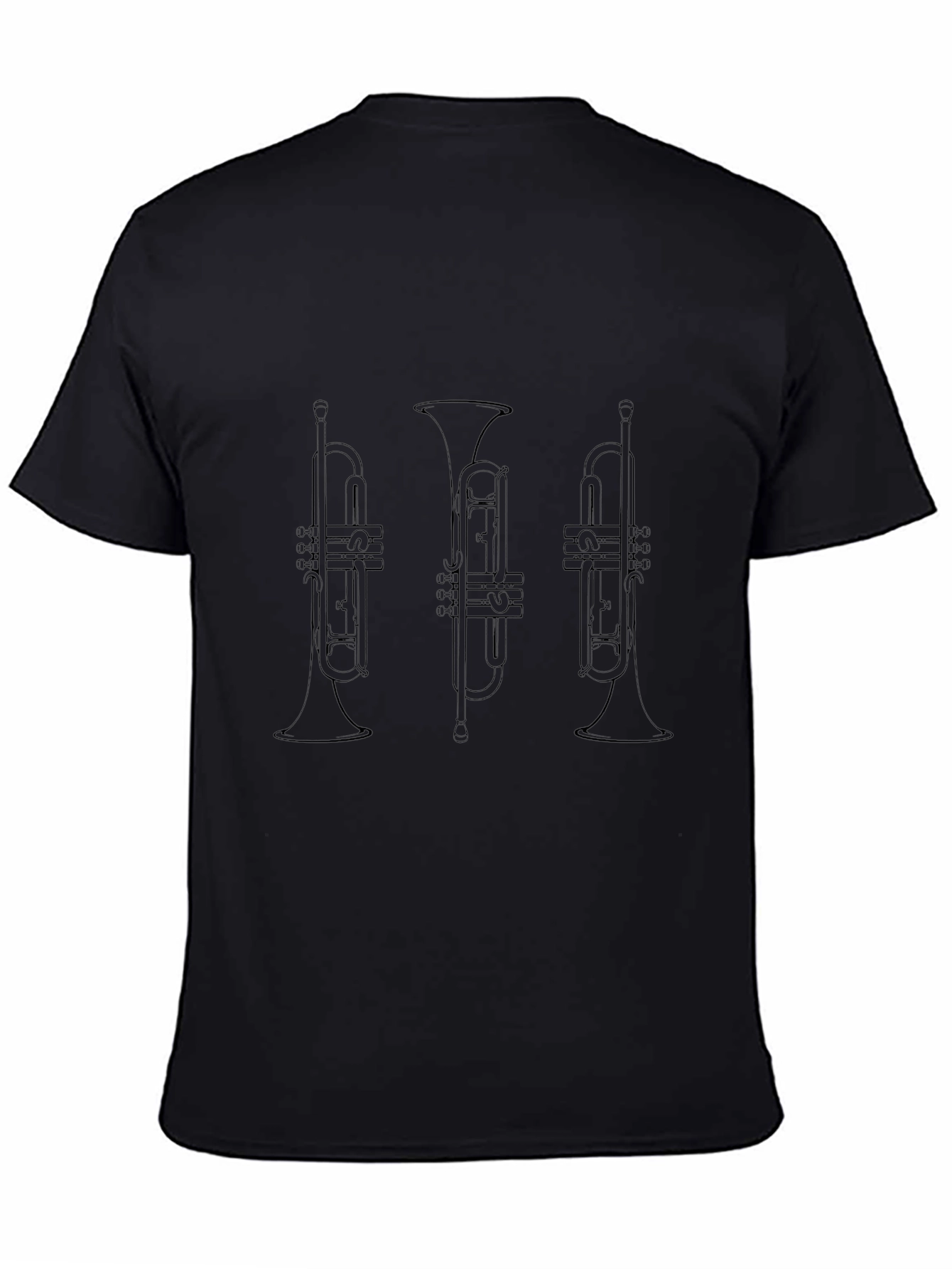 Trumpet Graphic Black T-Shirt - Music Lover Tee