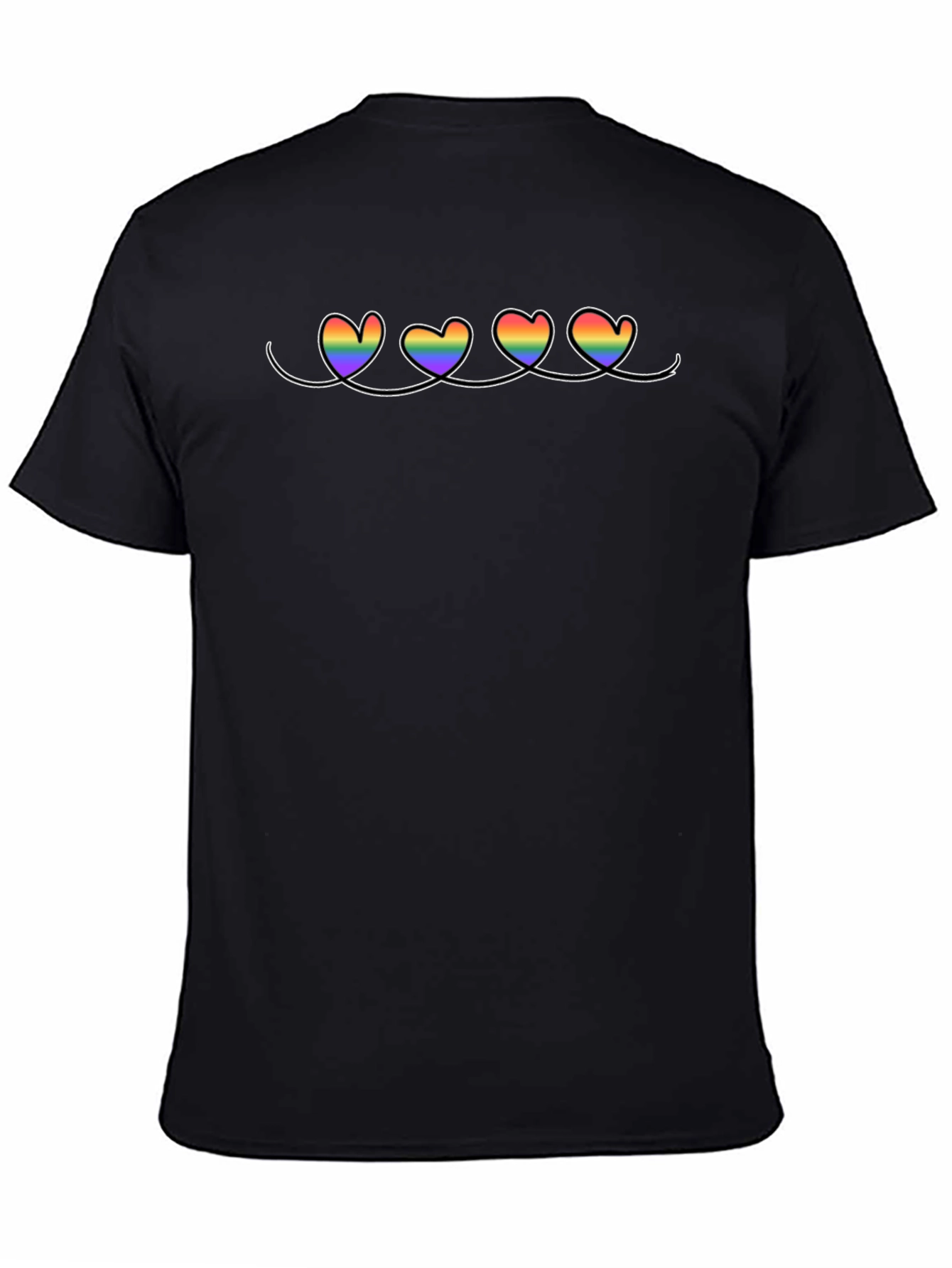 LGBT Pride Hearts Black T-Shirt