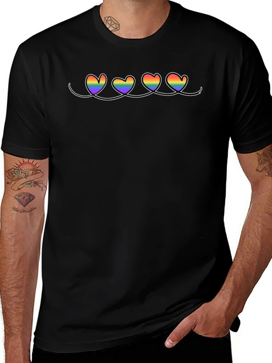 LGBT Pride Hearts Black T-Shirt