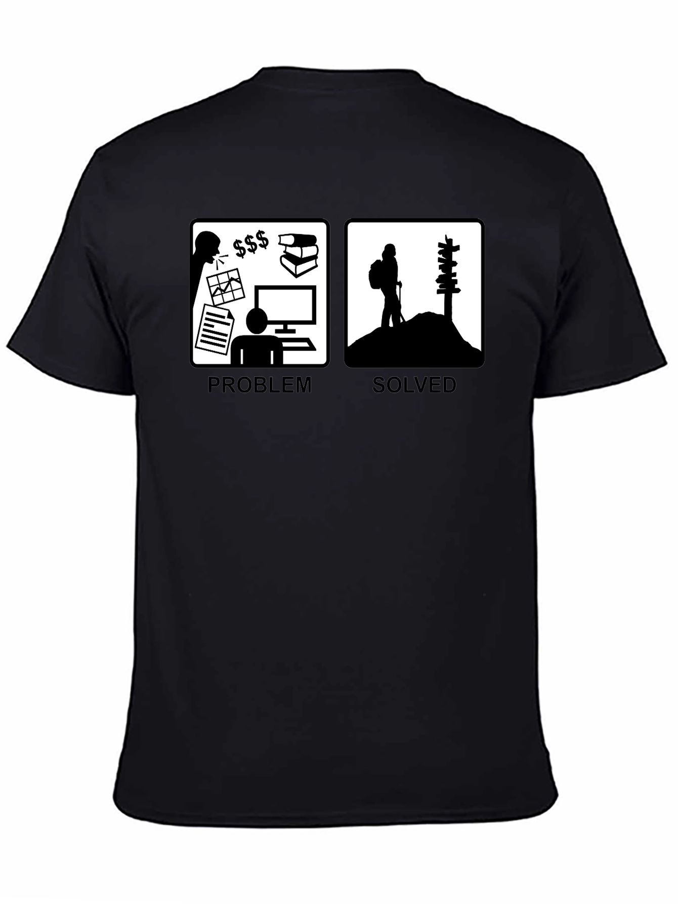 Problem Solved Hiking T-Shirt Funny Graphic Tee