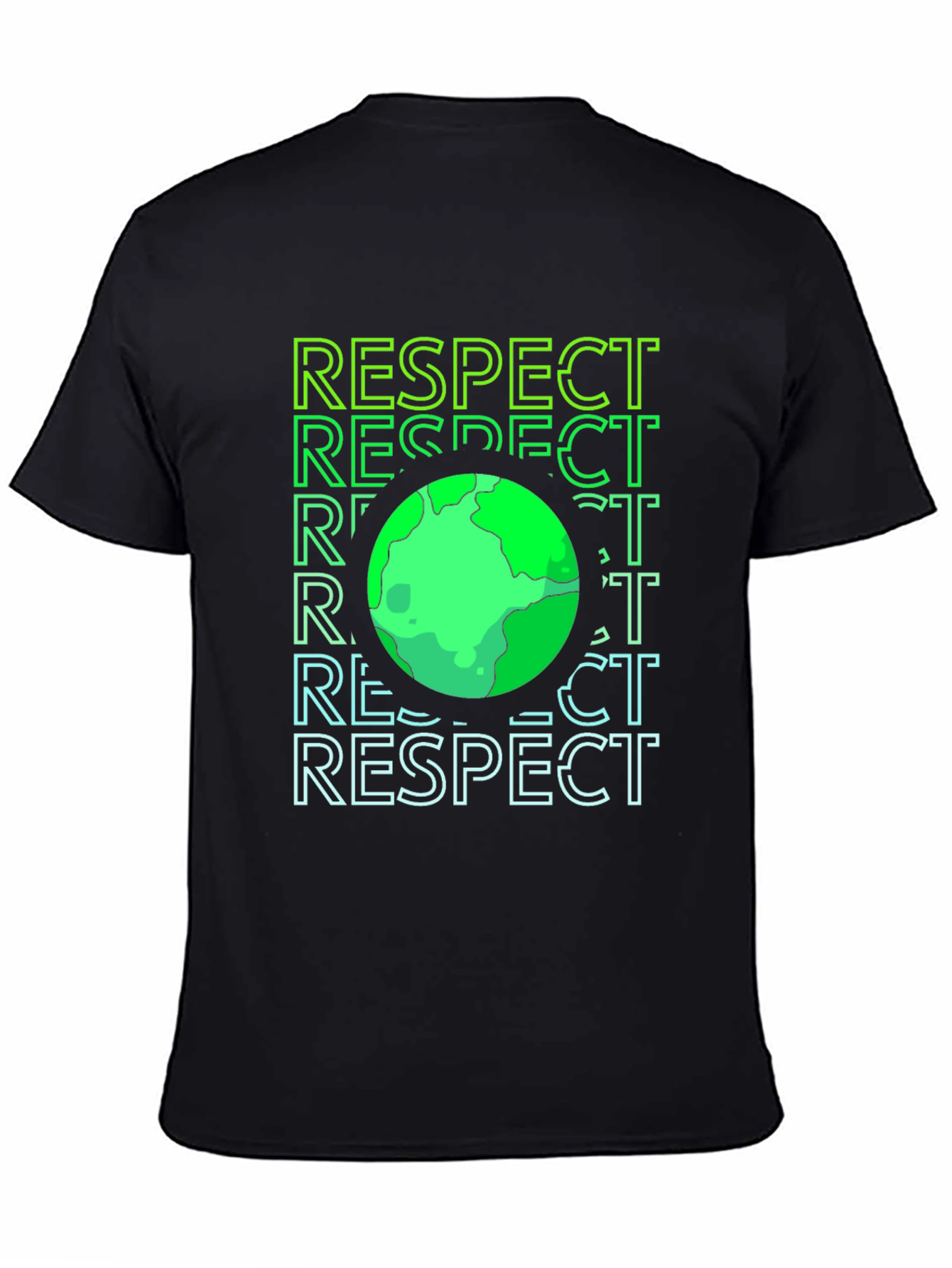 Respect Earth Graphic Print Black T-Shirt