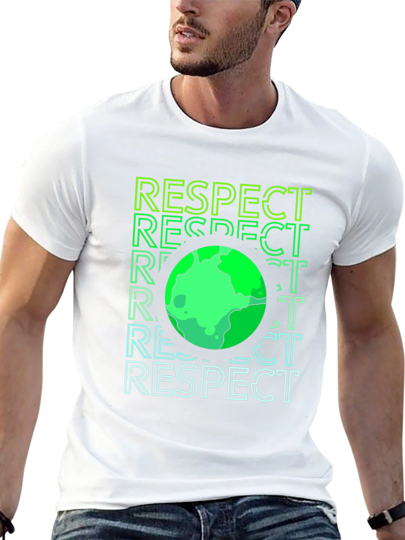 Respect Earth Graphic Print Black T-Shirt