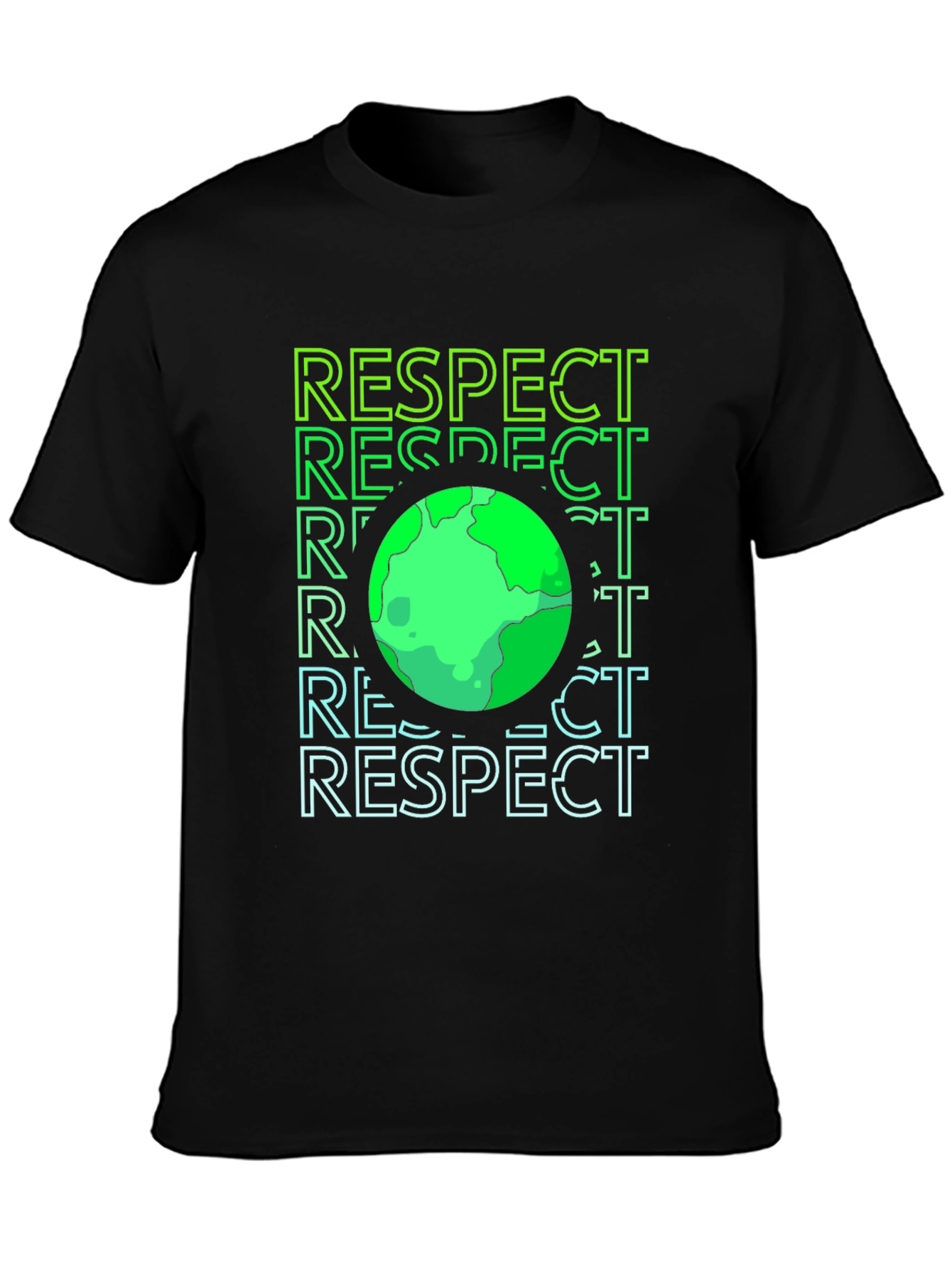 Respect Earth Graphic Print Black T-Shirt