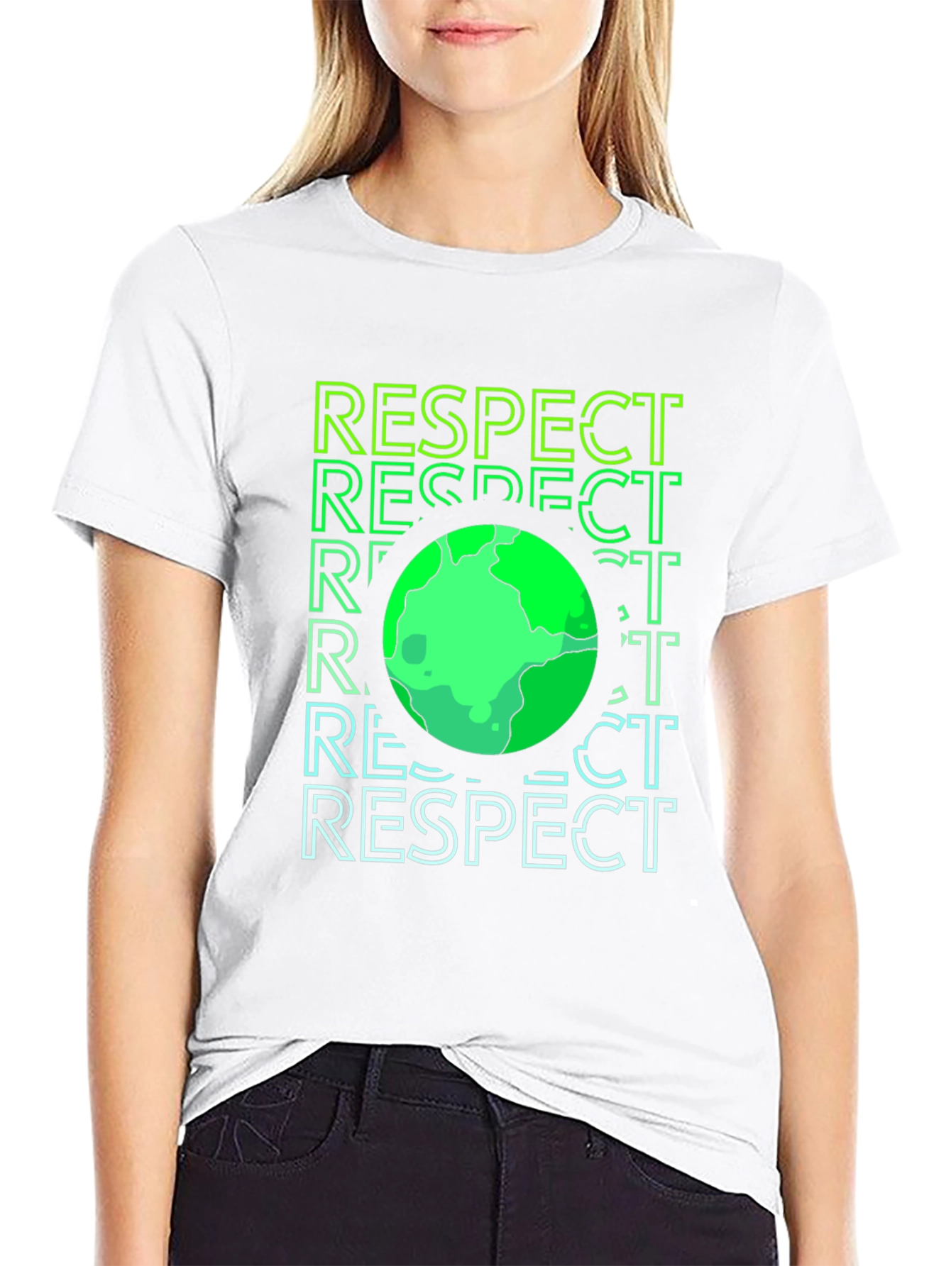 Respect Earth Graphic Print Black T-Shirt