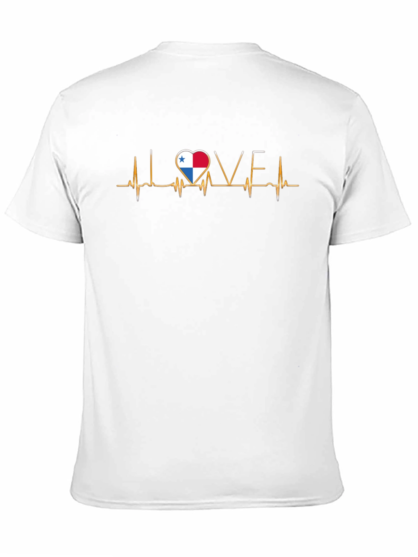 Panama Flag Heartbeat T-Shirt - I LOVE Panama