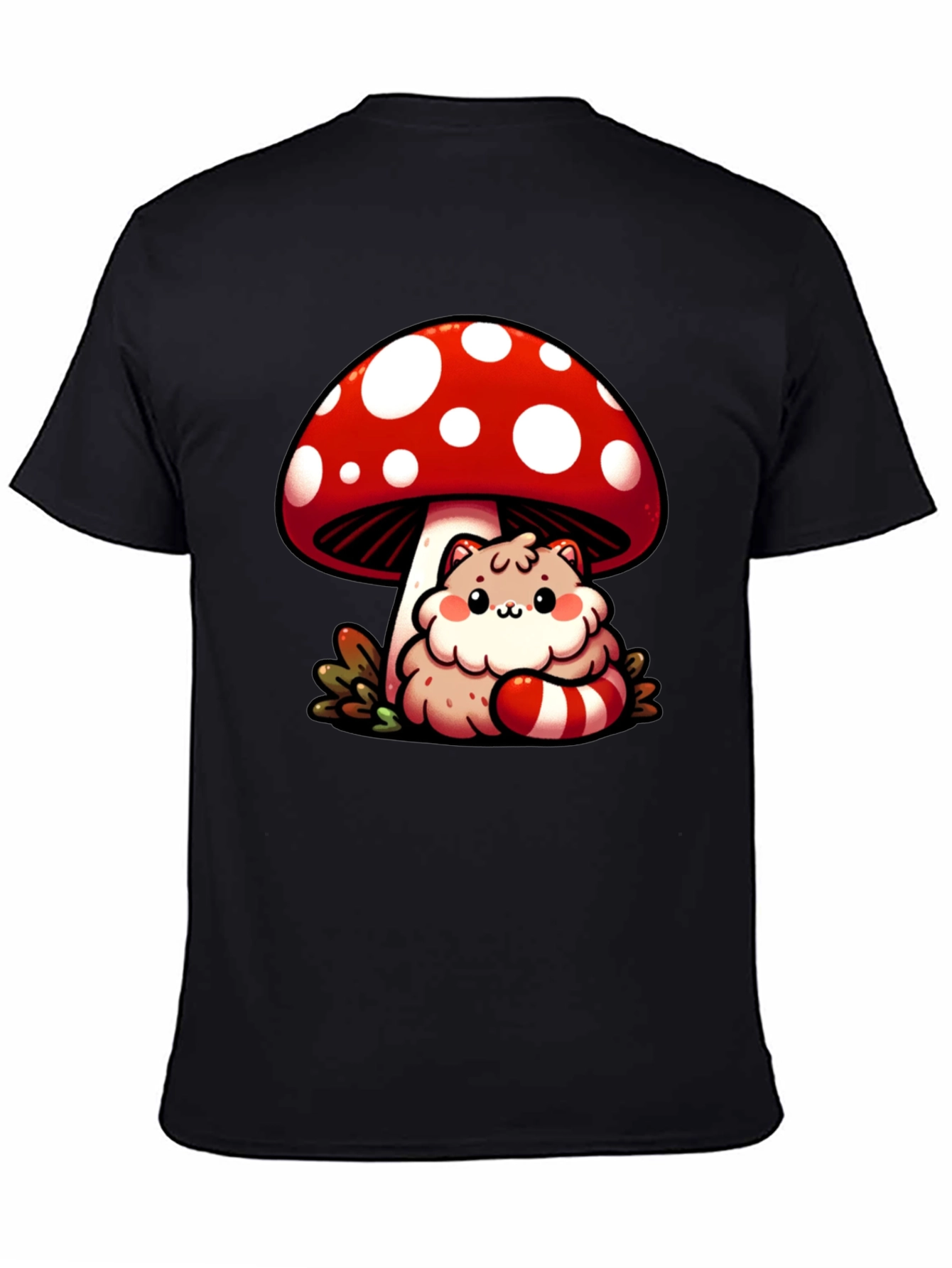 Mushroom Cat T-Shirt - Whimsical Graphic Tee