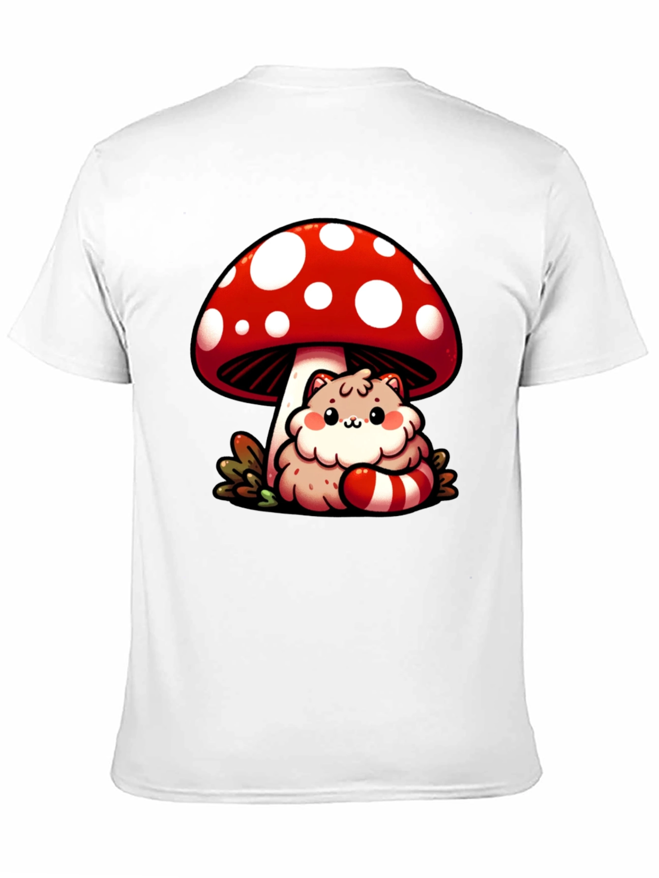 Mushroom Cat T-Shirt - Whimsical Graphic Tee
