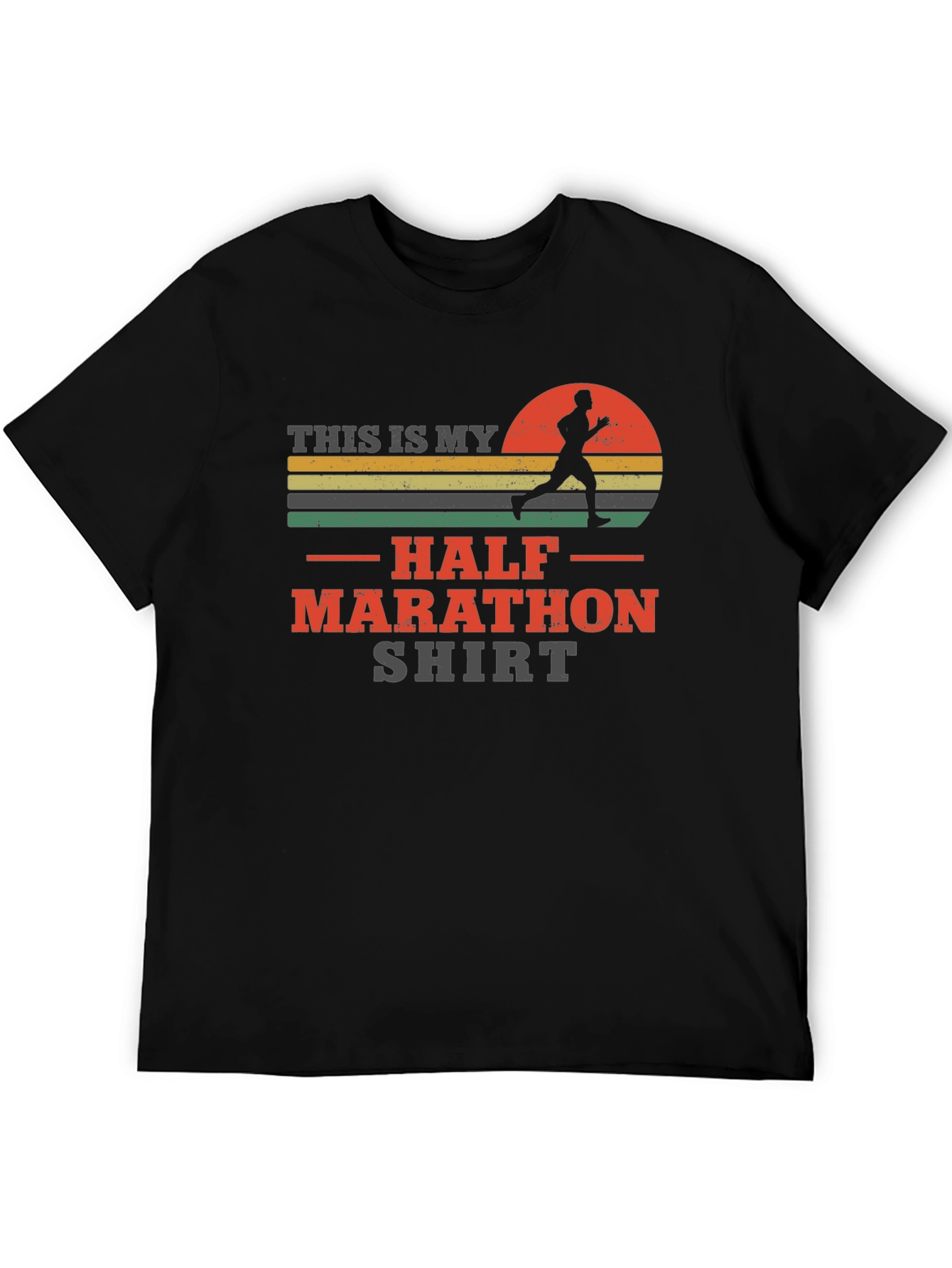 Half Marathon Runner T-Shirt - Mens Black Graphic Tee