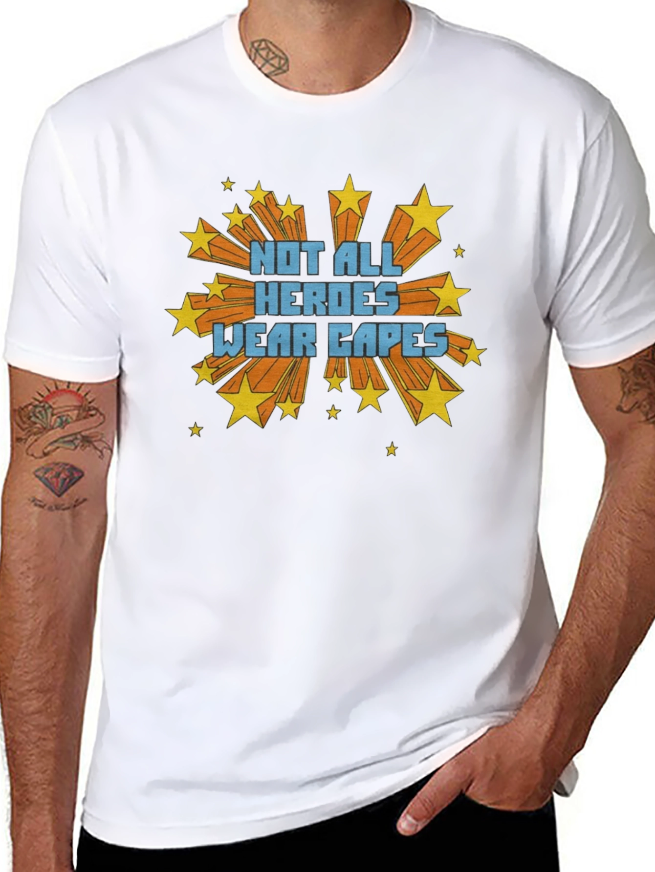 Not All Heroes Wear Capes Black Graphic Tee
