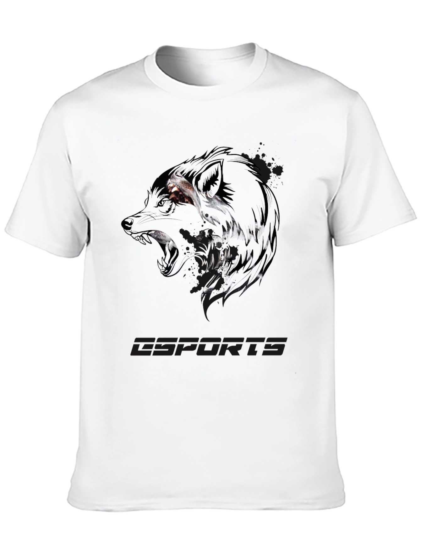 Esports Wolf Graphic Black T-Shirt