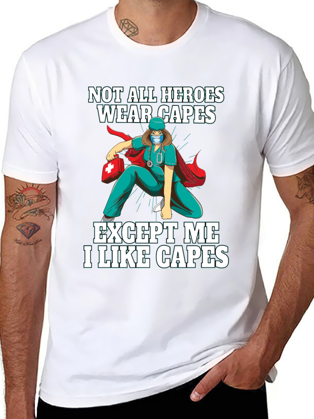 Hero Nurse Cape T-Shirt - Medical Worker Apparel