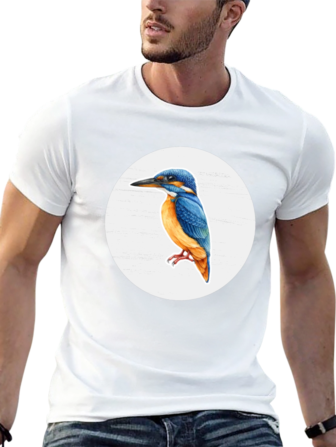 Kingfisher Graphic Tee - Stylish Bird Print T-Shirt