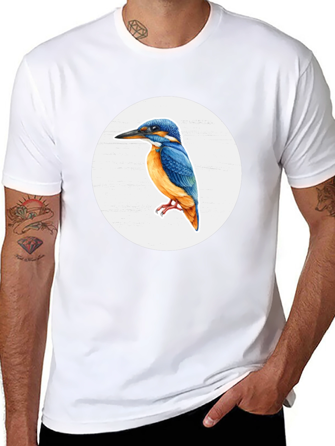 Kingfisher Graphic Tee - Stylish Bird Print T-Shirt