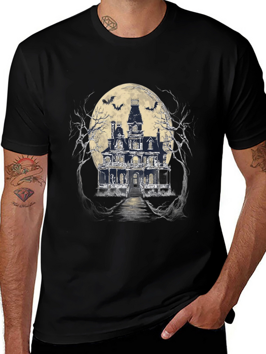Haunted House Graphic Tee - Spooky Style