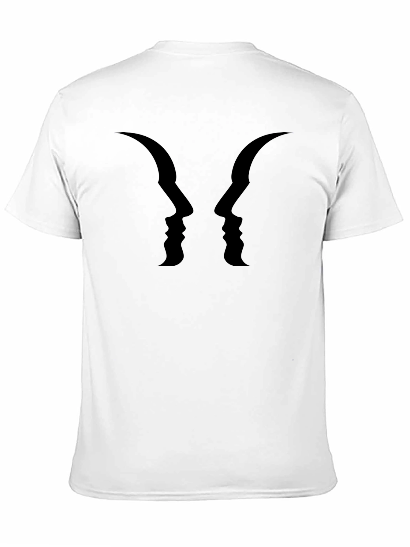 Optical Illusion Faces Graphic Tee - Black