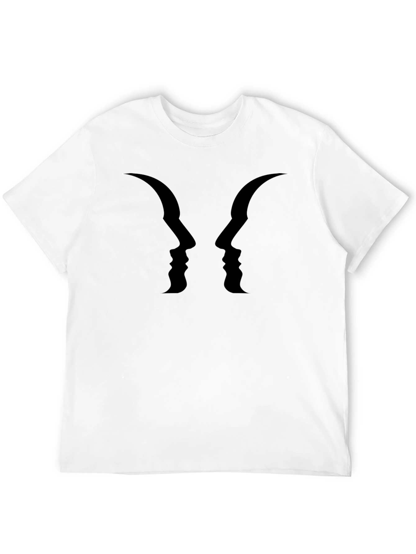 Optical Illusion Faces Graphic Tee - Black