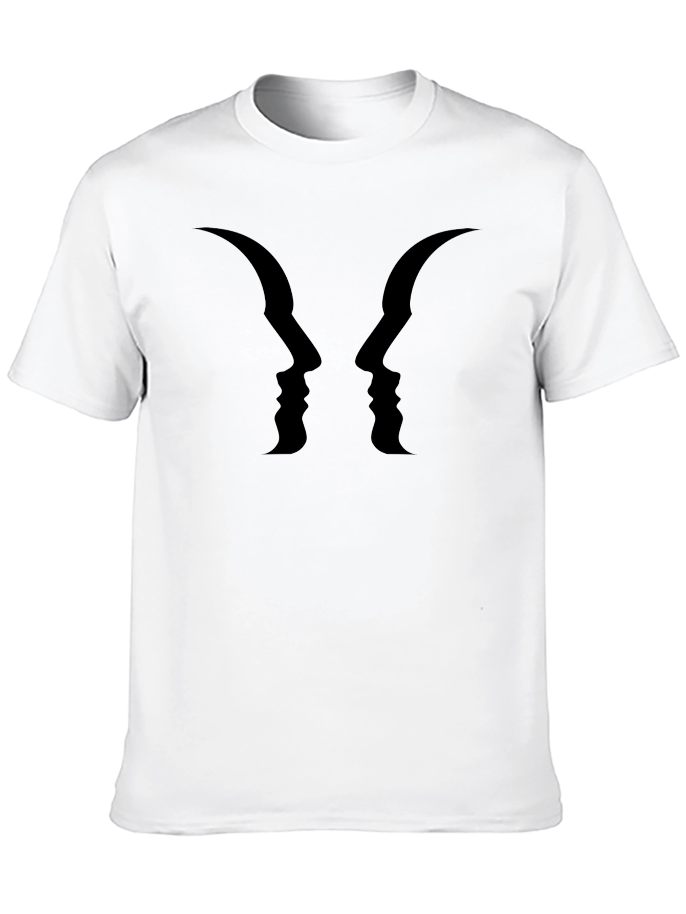 Optical Illusion Faces Graphic Tee - Black