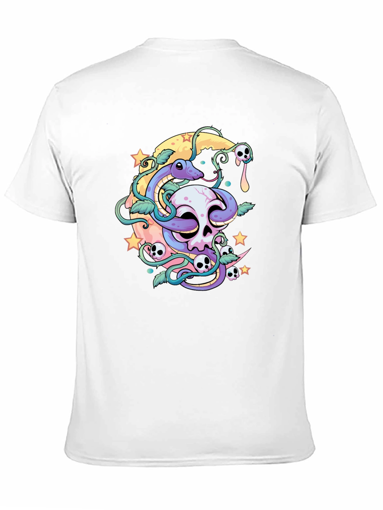 Skull Snake Moon Graphic T-Shirt