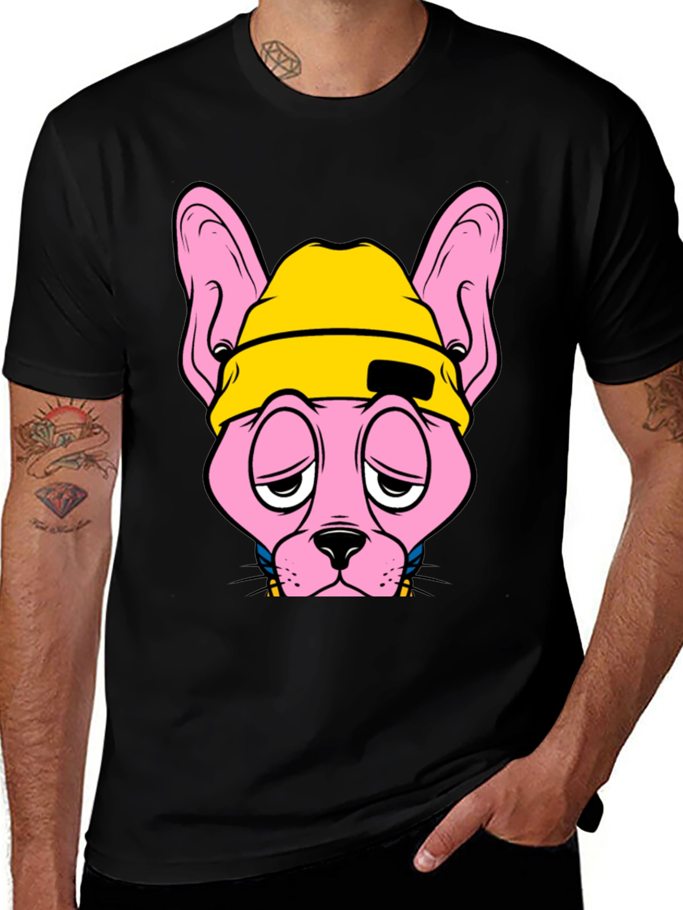Cool Cat Graphic T-Shirt - Black